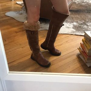Born Handcrafted Knee High Leather Shearling Boots